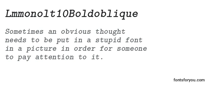 Review of the Lmmonolt10Boldoblique Font