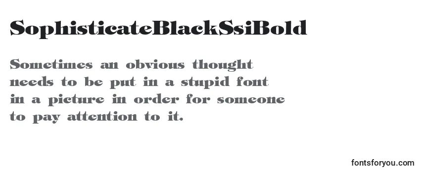 SophisticateBlackSsiBold Font