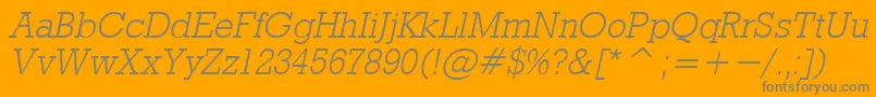 RdoLO-Schriftart – Graue Schriften auf orangefarbenem Hintergrund