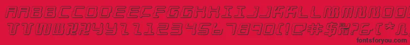 Fonte DroidLover3DExpandedItalic – fontes pretas em um fundo vermelho