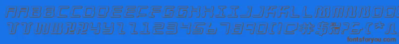 DroidLover3DExpandedItalic-Schriftart – Braune Schriften auf blauem Hintergrund