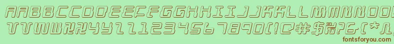 DroidLover3DExpandedItalic Font – Brown Fonts on Green Background