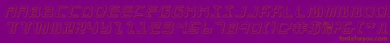 DroidLover3DExpandedItalic Font – Brown Fonts on Purple Background