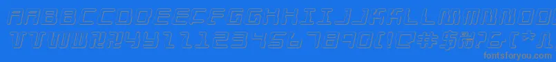 DroidLover3DExpandedItalic Font – Gray Fonts on Blue Background