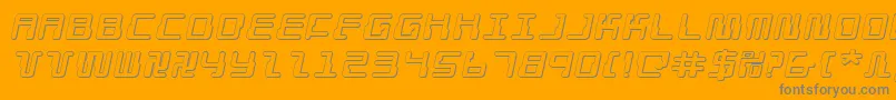 DroidLover3DExpandedItalic Font – Gray Fonts on Orange Background