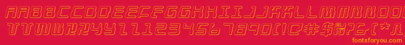 フォントDroidLover3DExpandedItalic – 赤い背景にオレンジの文字