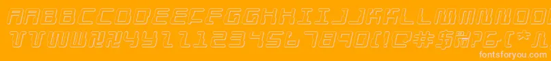 DroidLover3DExpandedItalic Font – Pink Fonts on Orange Background