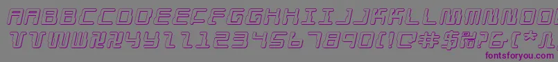 DroidLover3DExpandedItalic-fontti – violetit fontit harmaalla taustalla