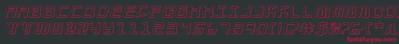 DroidLover3DExpandedItalic Font – Red Fonts on Black Background