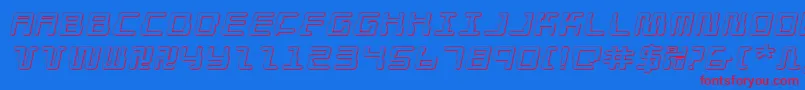 DroidLover3DExpandedItalic Font – Red Fonts on Blue Background