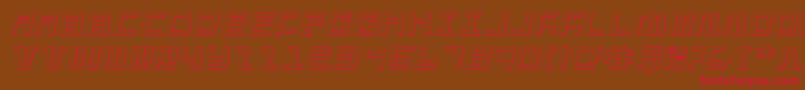 フォントDroidLover3DExpandedItalic – 赤い文字が茶色の背景にあります。