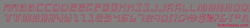 フォントDroidLover3DExpandedItalic – 赤い文字の灰色の背景