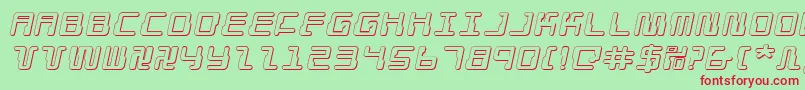 DroidLover3DExpandedItalic Font – Red Fonts on Green Background