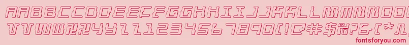 フォントDroidLover3DExpandedItalic – ピンクの背景に赤い文字