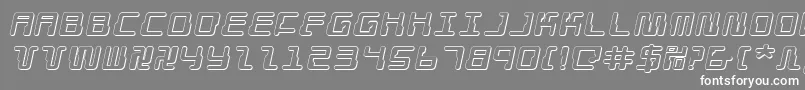 DroidLover3DExpandedItalic Font – White Fonts on Gray Background