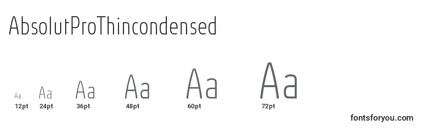 Размеры шрифта AbsolutProThincondensed
