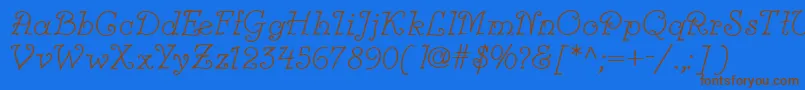 Modestina Font – Brown Fonts on Blue Background