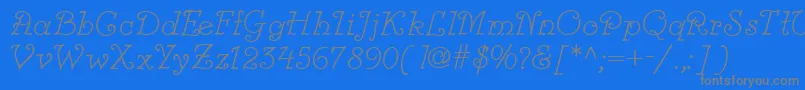Modestina Font – Gray Fonts on Blue Background