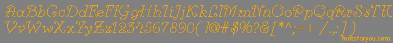 Modestina-Schriftart – Orangefarbene Schriften auf grauem Hintergrund