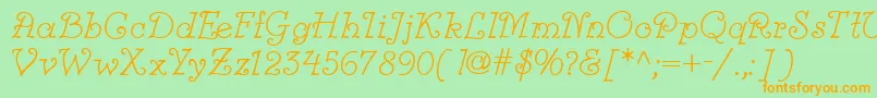 Modestina Font – Orange Fonts on Green Background