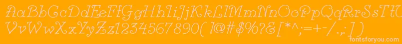Modestina Font – Pink Fonts on Orange Background