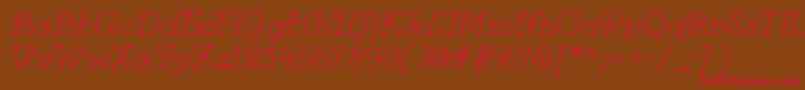 Modestina Font – Red Fonts on Brown Background