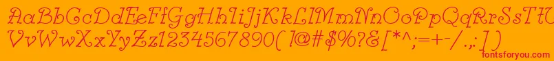 Modestina Font – Red Fonts on Orange Background