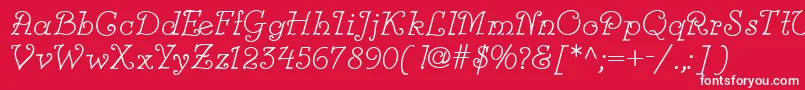 Modestina Font – White Fonts on Red Background