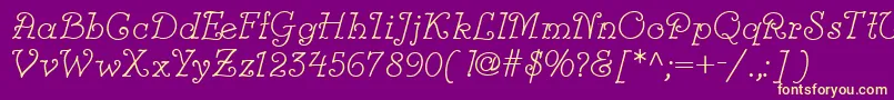 Modestina Font – Yellow Fonts on Purple Background