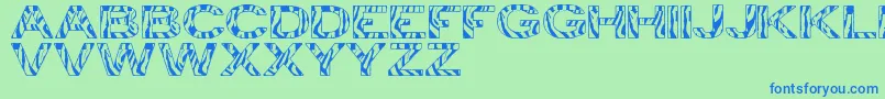 フォントZebraTfb – 青い文字は緑の背景です。