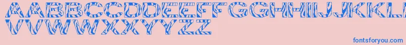 ZebraTfb-Schriftart – Blaue Schriften auf rosa Hintergrund
