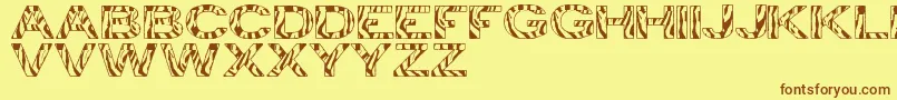 ZebraTfb Font – Brown Fonts on Yellow Background