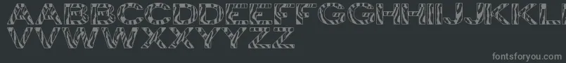 ZebraTfb-Schriftart – Graue Schriften auf schwarzem Hintergrund