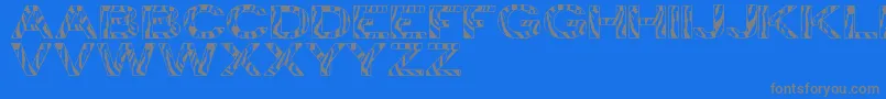 Fonte ZebraTfb – fontes cinzas em um fundo azul