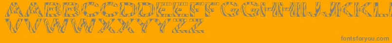 ZebraTfb-Schriftart – Graue Schriften auf orangefarbenem Hintergrund