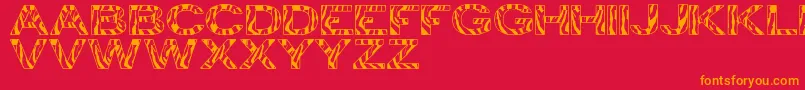 フォントZebraTfb – 赤い背景にオレンジの文字