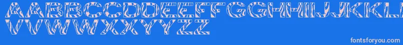 Шрифт ZebraTfb – розовые шрифты на синем фоне