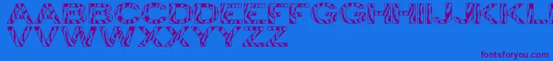Czcionka ZebraTfb – fioletowe czcionki na niebieskim tle