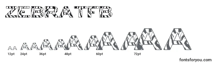 Размеры шрифта ZebraTfb