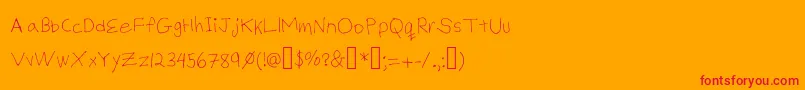 BillysHandThin Font – Red Fonts on Orange Background
