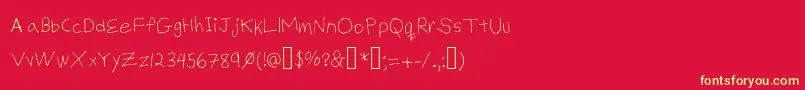 BillysHandThin Font – Yellow Fonts on Red Background