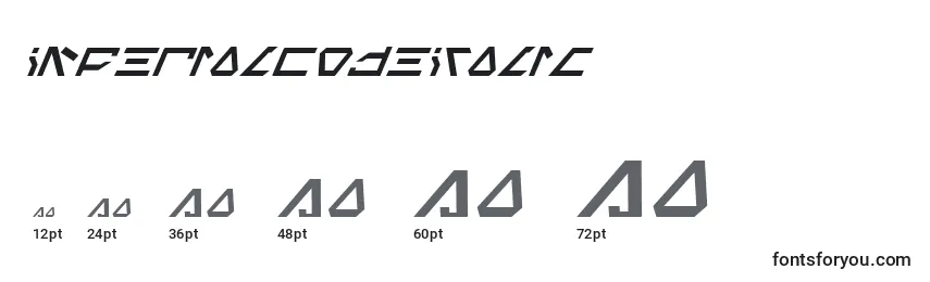 Größen der Schriftart ImperialCodeItalic