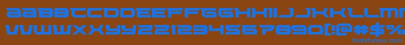 Czcionka Lethalforce – niebieskie czcionki na brązowym tle