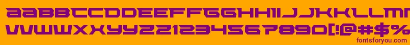 Lethalforce-Schriftart – Violette Schriften auf orangefarbenem Hintergrund