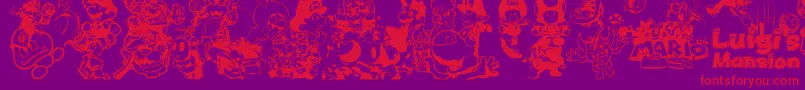 fuente Mario – Fuentes Rojas Sobre Fondo Morado
