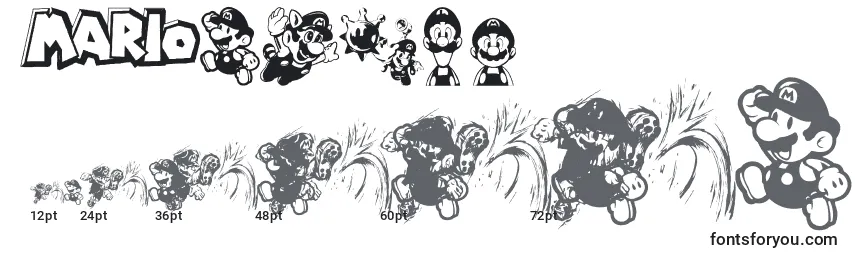 Размеры шрифта Mario