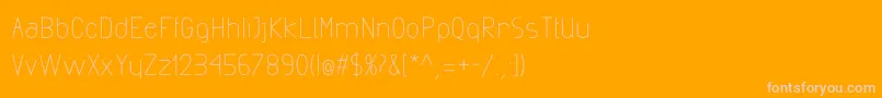 ExactaMedium-fontti – vaaleanpunaiset fontit oranssilla taustalla