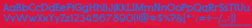 TopModern Font – Blue Fonts on Red Background