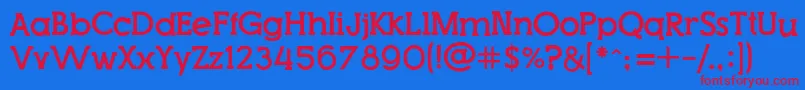 TopModern Font – Red Fonts on Blue Background