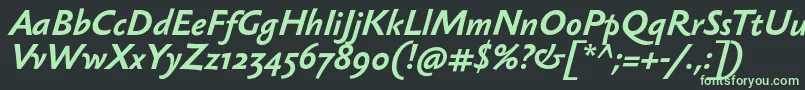 SebastiantextBolditalic Font – Green Fonts on Black Background